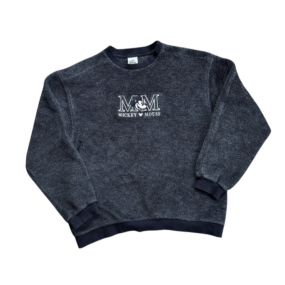 Disney Store Mickey Mouse Sweatshirt Women Small Charcoal Grey Vintage Excellent
